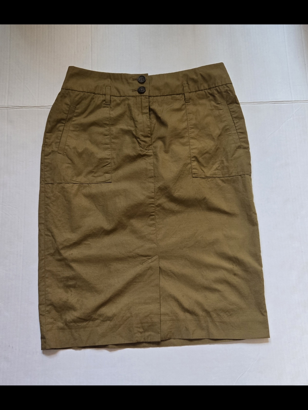 Banana Republic Olive Utility Pencil Skirt with Front Pockets